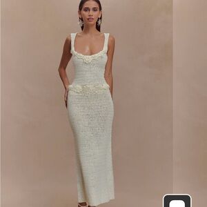 Meshki Teagan Cream Knit Maxi Dress